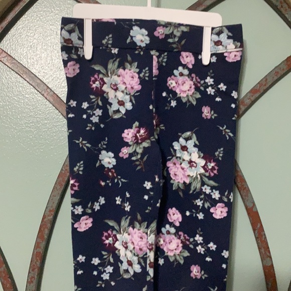 Girls’ 4T Janie and Jack Blue Floral Ponte Pants - Picture 2 of 7
